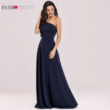 Load image into Gallery viewer, Navy Blue Evening Dresses Ever Pretty Elegant Long A Line Ruffles One