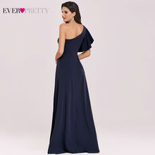 Load image into Gallery viewer, Navy Blue Evening Dresses Ever Pretty Elegant Long A Line Ruffles One