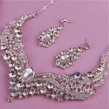 Load image into Gallery viewer, Necklace Fashion Rhinestone Crystal Bridal Earrings Wedding Party
