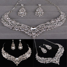 Load image into Gallery viewer, Necklace Fashion Rhinestone Crystal Bridal Earrings Wedding Party
