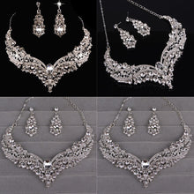 Load image into Gallery viewer, Necklace Fashion Rhinestone Crystal Bridal Earrings Wedding Party
