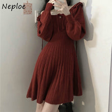 Load image into Gallery viewer, Neploe High Waist Hip Slim A Line Dress Women Square Collar Long