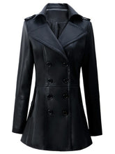 Load image into Gallery viewer, British Style Leather Trench Coat