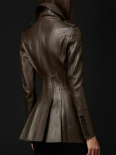 Load image into Gallery viewer, British Style Leather Trench Coat