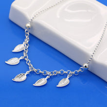 Load image into Gallery viewer, Sterling silver leaves Anklets Summer Beach