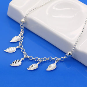 Sterling silver leaves Anklets Summer Beach