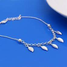 Load image into Gallery viewer, Sterling silver leaves Anklets Summer Beach