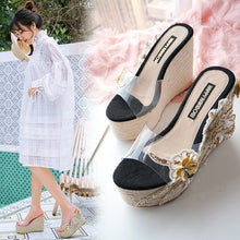Load image into Gallery viewer, New  12cm Wedges Heel Platform Transparent Fish Mouth Women - Sophornlilly