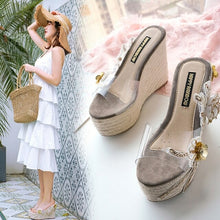Load image into Gallery viewer, New  12cm Wedges Heel Platform Transparent Fish Mouth Women - Sophornlilly