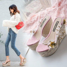Load image into Gallery viewer, New  12cm Wedges Heel Platform Transparent Fish Mouth Women - Sophornlilly
