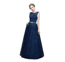 Load image into Gallery viewer, Evening Dress Elegant Banquet Champagne Lace Sleeveless Floor