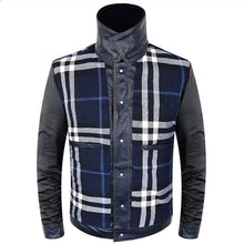 Load image into Gallery viewer, Blue Cowboy Genuine Leather Jacket Men's Natural Cowhide Slim