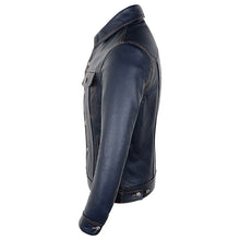 Load image into Gallery viewer, Blue Cowboy Genuine Leather Jacket Men's Natural Cowhide Slim