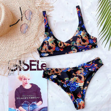 Load image into Gallery viewer, New Dragon Printed Bikini Female Swimsuit Women Swimwear Two - Sophornlilly
