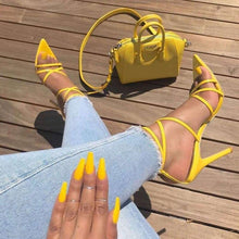 Load image into Gallery viewer, High Quality Narrow Band Sandals Pointed Peep Toe Thin - Sophornlilly