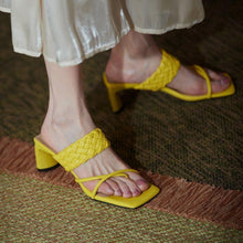 Load image into Gallery viewer, Women Sandals Cross tied Slippers 5cm Chunky Heel Summer - Sophornlilly