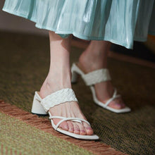 Load image into Gallery viewer, Women Sandals Cross tied Slippers 5cm Chunky Heel Summer - Sophornlilly