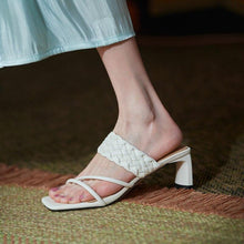 Load image into Gallery viewer, Women Sandals Cross tied Slippers 5cm Chunky Heel Summer - Sophornlilly