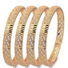 Load image into Gallery viewer, New 24K 4pcs France Gold Color Dubai Bangles Women Girl Flower Israel - Sophornlilly