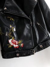 Load image into Gallery viewer, New Arrival Autumn Vogue Women Embroidery PU Leather Jacket Chic