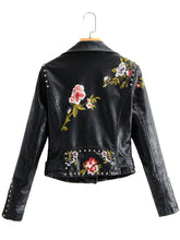 Load image into Gallery viewer, New Arrival Autumn Vogue Women Embroidery PU Leather Jacket Chic