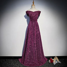 Load image into Gallery viewer, New Arrival Bridal Gown Zipper Back Heavy Sequined Boat Neck Cap