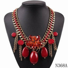Load image into Gallery viewer, New Arrival Gold Color Chain Crystal Flower Tassel Pendant Necklace