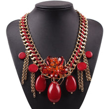 Load image into Gallery viewer, New Arrival Gold Color Chain Crystal Flower Tassel Pendant Necklace