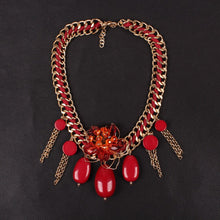 Load image into Gallery viewer, New Arrival Gold Color Chain Crystal Flower Tassel Pendant Necklace