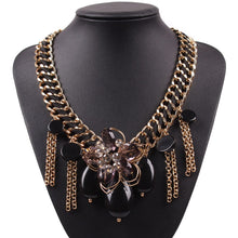 Load image into Gallery viewer, New Arrival Gold Color Chain Crystal Flower Tassel Pendant Necklace
