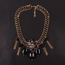 Load image into Gallery viewer, New Arrival Gold Color Chain Crystal Flower Tassel Pendant Necklace
