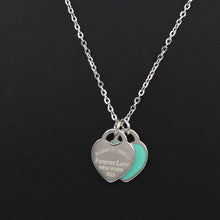 Load image into Gallery viewer, New Arrival Love Double Heart Enamel Ladie FOREVER LOVE Stainless