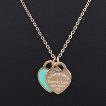 Load image into Gallery viewer, New Arrival Love Double Heart Enamel Ladie FOREVER LOVE Stainless