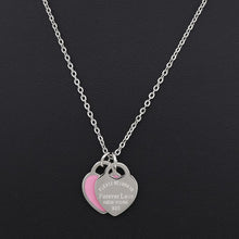 Load image into Gallery viewer, New Arrival Love Double Heart Enamel Ladie FOREVER LOVE Stainless