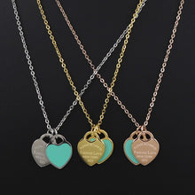 Load image into Gallery viewer, New Arrival Love Double Heart Enamel Ladie FOREVER LOVE Stainless