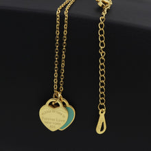 Load image into Gallery viewer, New Arrival Love Double Heart Enamel Ladie FOREVER LOVE Stainless