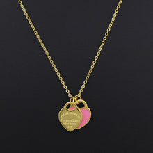 Load image into Gallery viewer, New Arrival Love Double Heart Enamel Ladie FOREVER LOVE Stainless