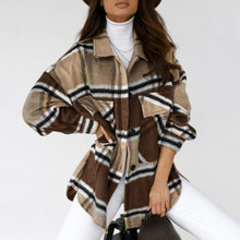 Load image into Gallery viewer, New Arrival Women&#39;s Casual Woolen Coat Fashion Jacket Loose Plaid