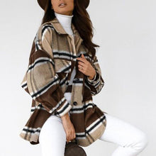 Load image into Gallery viewer, New Arrival Women&#39;s Casual Woolen Coat Fashion Jacket Loose Plaid