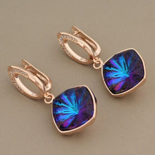 Load image into Gallery viewer, New Arrivals Luxury 585 Rose Gold Multicolor Square High Quality Drop