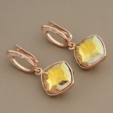 Load image into Gallery viewer, New Arrivals Luxury 585 Rose Gold Multicolor Square High Quality Drop