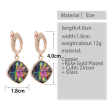 Load image into Gallery viewer, New Arrivals Luxury 585 Rose Gold Multicolor Square High Quality Drop
