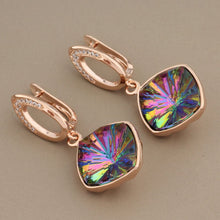 Load image into Gallery viewer, New Arrivals Luxury 585 Rose Gold Multicolor Square High Quality Drop