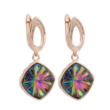 Load image into Gallery viewer, New Arrivals Luxury 585 Rose Gold Multicolor Square High Quality Drop