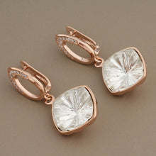 Load image into Gallery viewer, New Arrivals Luxury 585 Rose Gold Multicolor Square High Quality Drop