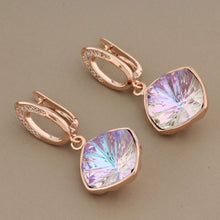 Load image into Gallery viewer, New Arrivals Luxury 585 Rose Gold Multicolor Square High Quality Drop