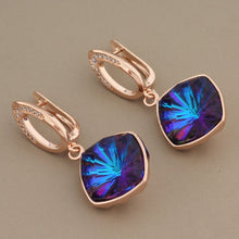 Load image into Gallery viewer, New Arrivals Luxury 585 Rose Gold Multicolor Square High Quality Drop