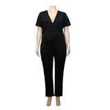 New Arrivals Women Sexy Deep V neck Jumpsuits Plus Size Lady's Short - Sophornlilly