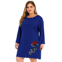 Load image into Gallery viewer, Plus Size Women&#39;s Clothing Embroidered Rose Stickers Wavy A