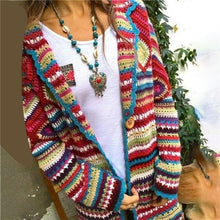 Load image into Gallery viewer, New Autumn Sweater Women Long Sleeve Patchwork Knitted Open Front - Sophornlilly